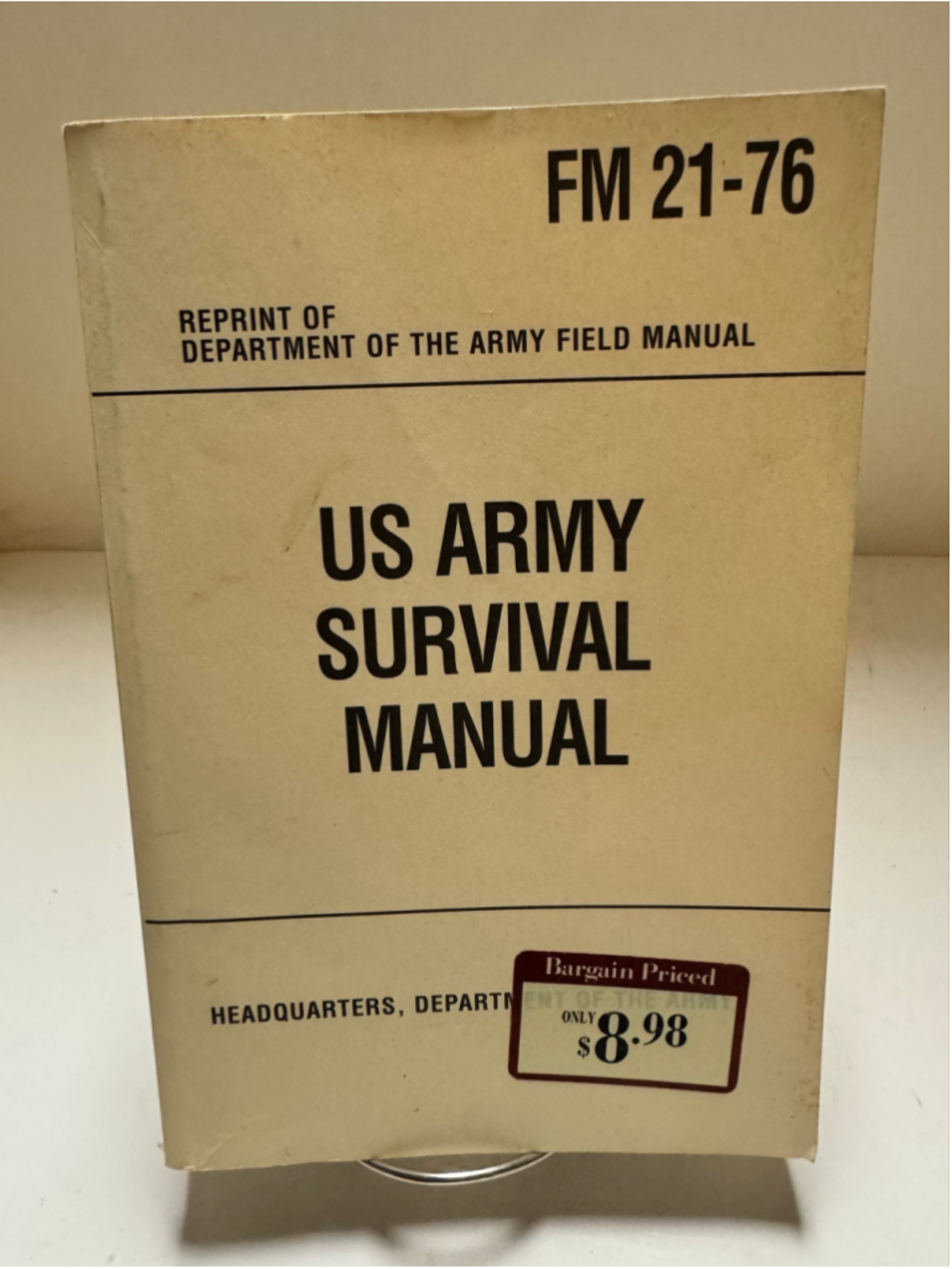 1991 US Army Survival Manual FM 21-76 Paperback